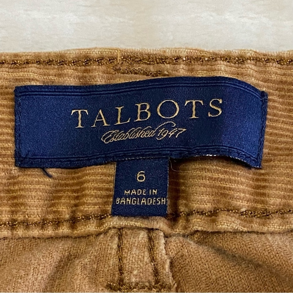 TALBOTS / Brown Corduroy Heritage Straight Leg Pants Size 6 - Picture 3 of 8